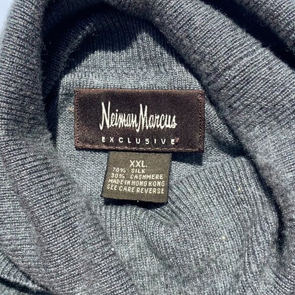 Neiman Marcus Exclusive - Men’s Gray Silk Cashmere Turtleneck XXL - Picture 5 of 8